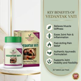 Cosmo Vedant Vedantak Vati (20 Tablets) | Herbal Ayurvedic Pain Relief Medicine for Joint, Back & Muscle Pain