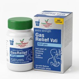 Extra Strength Gas Relief Vati - Fast Acting Ayurvedic Chewable Tablets for Bloating & Acidity (60 Tablets)