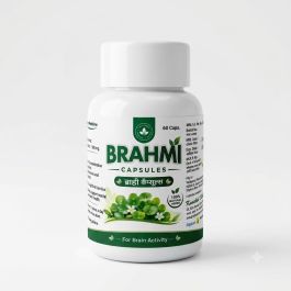 Pure Brahmi Capsules 500mg (60 Veg Caps) – Ayurvedic Brain Tonic for Focus, Memory Booster, Memory & Mental Alertness & Cognitive Support