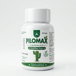 PILOMAX Ayurvedic Piles Caps (30 Caps) - Herbal Relief for Piles & Fissure, 30 Veg Caps for Bawasir, Piles & Constipation, 100% Ayurvedic