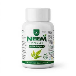 100% Natural Neem Extract Capsules (500mg) – Ayurvedic Support for Immunity, Digestion & Skin Health - Natural Blood Purifier for Fairness, Glowing Skin & Clear Complexion – 60 Capsules